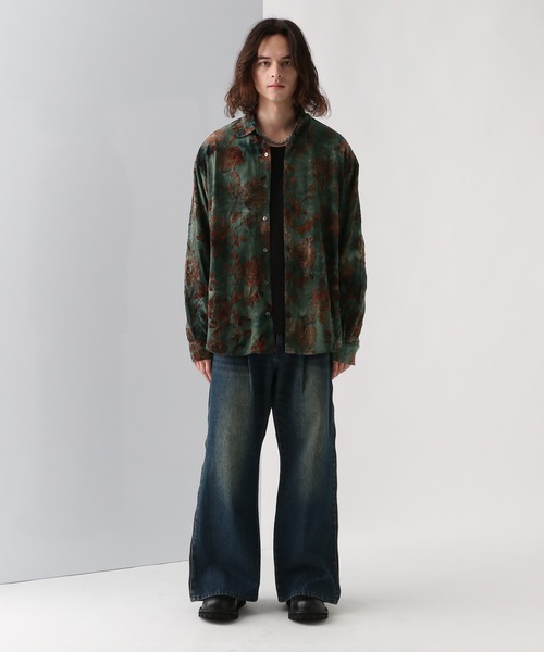 HARE（ハレ）の「ムラゾメフラワーガラシャツ(HARE)（シャツ/ブラウス・メンズ・ブラック/グリーン/レッド・FREE）」の7枚目の写真