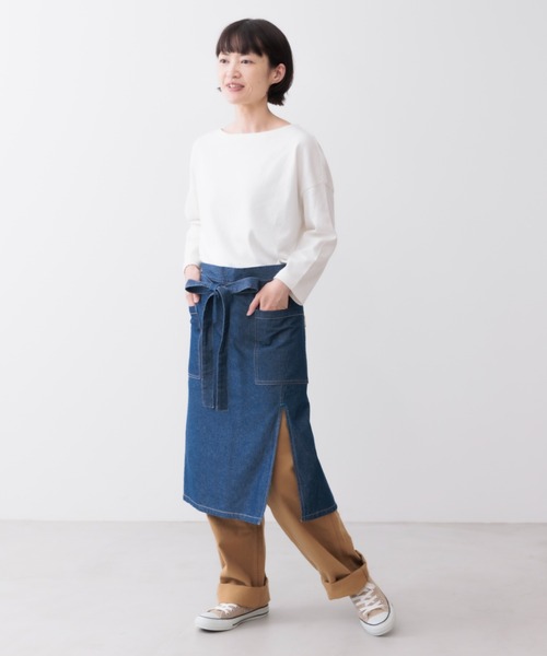 COCO WALK（ココウォーク）の「COCO WALK:デニムギャルソンエプロン（エプロン・レディース・ネイビー/ブルー・FREE）」の2枚目の写真