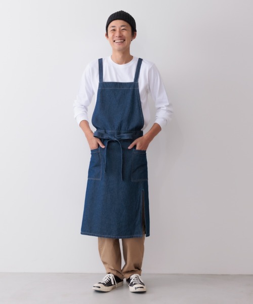 COCO WALK（ココウォーク）の「COCO WALK:デニムギャルソンエプロン（エプロン・レディース・ネイビー/ブルー・FREE）」の5枚目の写真