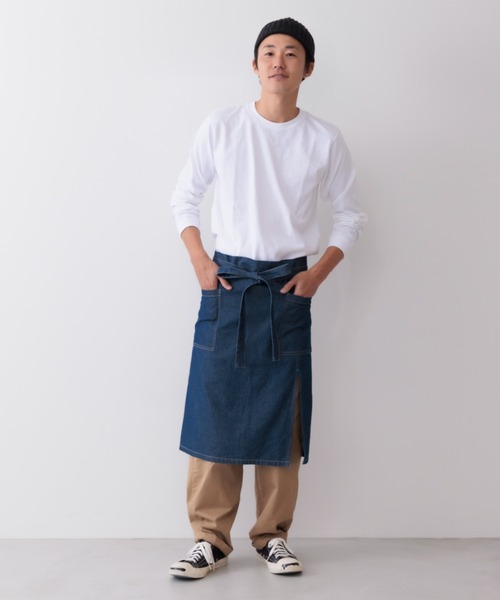 COCO WALK（ココウォーク）の「COCO WALK:デニムギャルソンエプロン（エプロン・レディース・ネイビー/ブルー・FREE）」の3枚目の写真