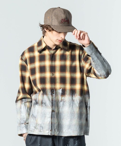 glamb（グラム）の「Glitter Check Shirt / グリッターチェックシャツ（シャツ/ブラウス・メンズ・ブルー/イエロー/レッド・S/M/L）」の11枚目の写真