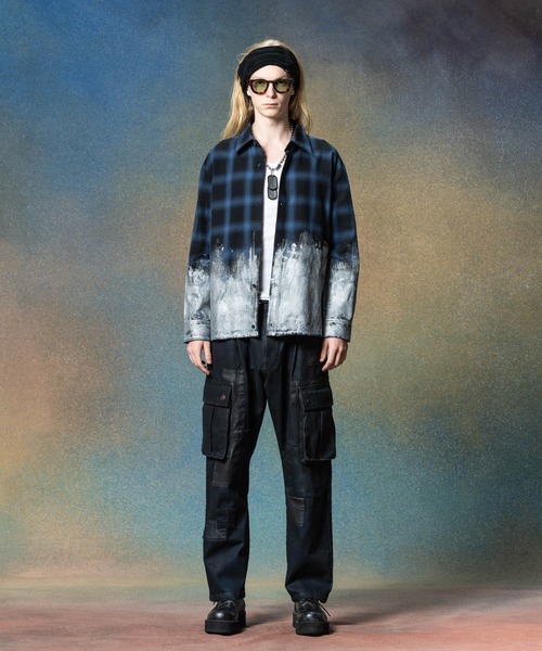 glamb（グラム）の「Glitter Check Shirt / グリッターチェックシャツ（シャツ/ブラウス・メンズ・ブルー/イエロー/レッド・S/M/L）」の6枚目の写真