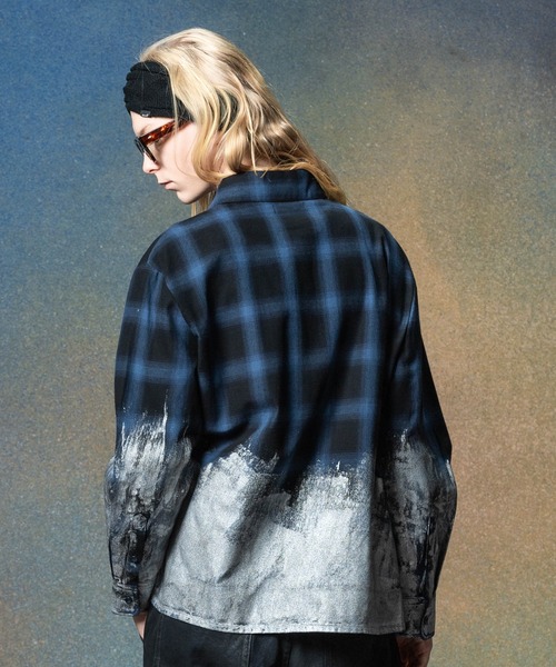 glamb（グラム）の「Glitter Check Shirt / グリッターチェックシャツ（シャツ/ブラウス・メンズ・ブルー/イエロー/レッド・S/M/L）」の4枚目の写真