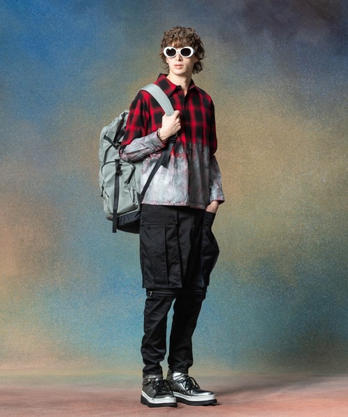 glamb（グラム）の「Glitter Check Shirt / グリッターチェックシャツ（シャツ/ブラウス・メンズ・ブルー/イエロー/レッド・S/M/L）」の10枚目の写真