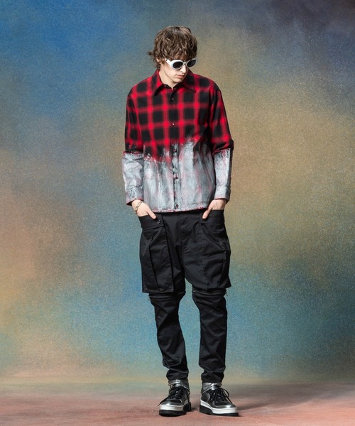 glamb（グラム）の「Glitter Check Shirt / グリッターチェックシャツ（シャツ/ブラウス・メンズ・ブルー/イエロー/レッド・S/M/L）」の9枚目の写真