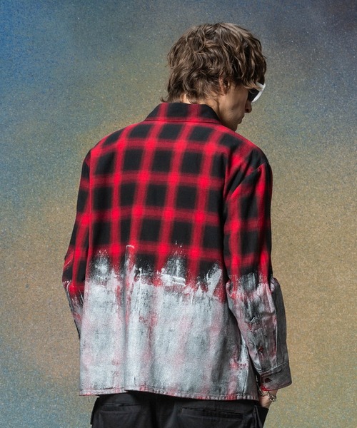 glamb（グラム）の「Glitter Check Shirt / グリッターチェックシャツ（シャツ/ブラウス・メンズ・ブルー/イエロー/レッド・S/M/L）」の8枚目の写真