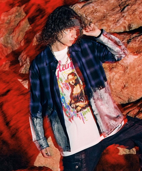glamb（グラム）の「Glitter Check Shirt / グリッターチェックシャツ（シャツ/ブラウス・メンズ・ブルー/イエロー/レッド・S/M/L）」の13枚目の写真