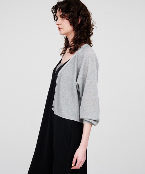 cloenc（クロエンス）の「【手洗い可】ラメシアーショートカーディガン（カーディガン/ボレロ・レディース・グリーン系5/ホワイト系7/グレー系4・02）」の11枚目の写真