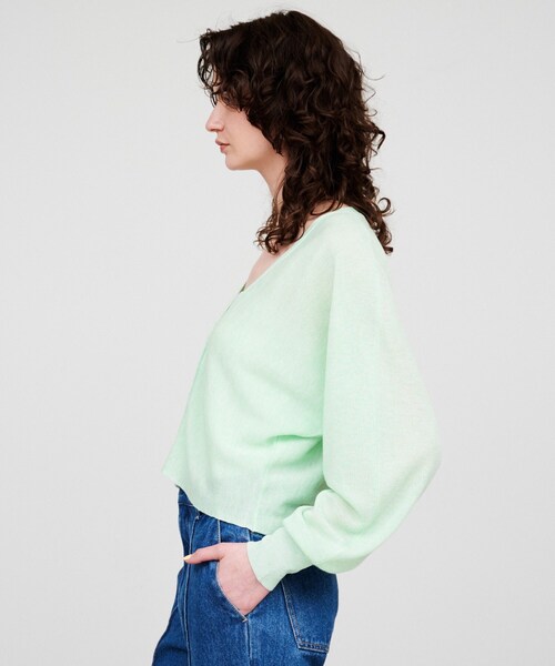 cloenc（クロエンス）の「【手洗い可】ラメシアーショートカーディガン（カーディガン/ボレロ・レディース・グリーン系5/ホワイト系7/グレー系4・02）」の17枚目の写真