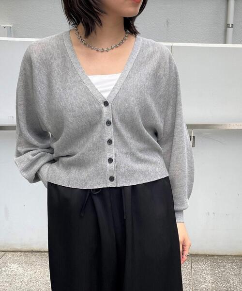 cloenc（クロエンス）の「【手洗い可】ラメシアーショートカーディガン（カーディガン/ボレロ・レディース・グリーン系5/ホワイト系7/グレー系4・02）」の21枚目の写真