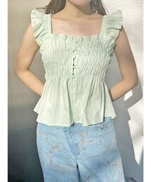 MERCURYDUO | 前後2WAYシャーリングフリルバックシャンブラウス(シャツ/ブラウス)