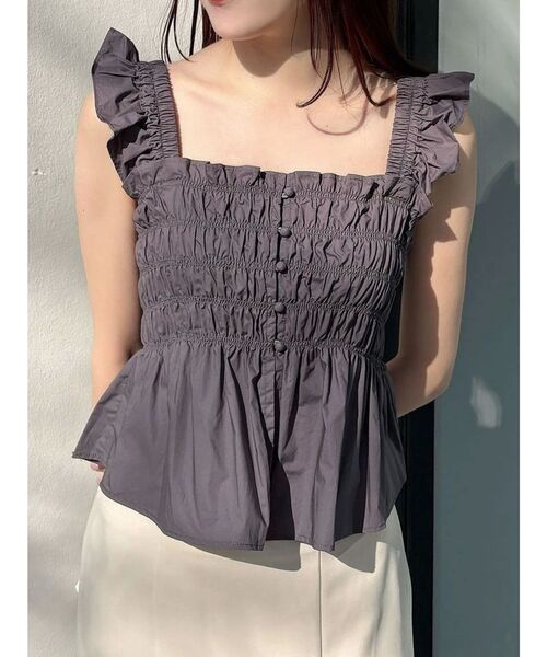 MERCURYDUO(マーキュリーデュオ)の「前後2WAYシャーリングフリルバックシャンブラウス(シャツ/ブラウス・レディース・オフホワイト/レッド/ライトグリーン/ライトブルー/チャコールグレー・FREE)」の19枚目の写真