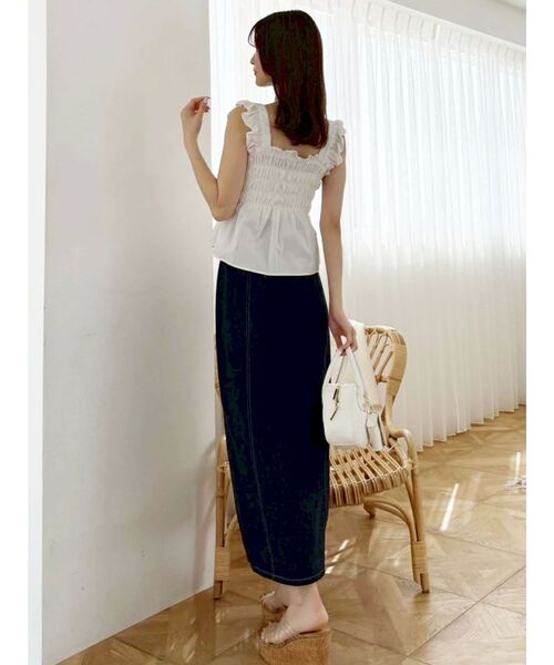 MERCURYDUO(マーキュリーデュオ)の「前後2WAYシャーリングフリルバックシャンブラウス(シャツ/ブラウス・レディース・オフホワイト/レッド/ライトグリーン/ライトブルー/チャコールグレー・FREE)」の16枚目の写真