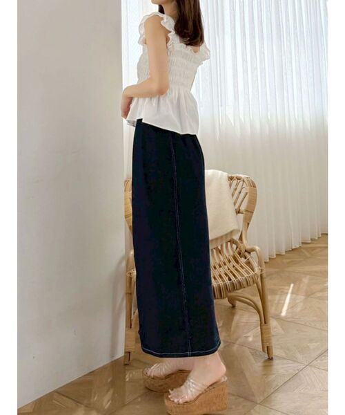 MERCURYDUO(マーキュリーデュオ)の「前後2WAYシャーリングフリルバックシャンブラウス(シャツ/ブラウス・レディース・オフホワイト/レッド/ライトグリーン/ライトブルー/チャコールグレー・FREE)」の18枚目の写真