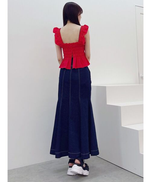 ブラウス シャツ 前後2WAYシャーリングフリルバックシャンブラウス レディース MERCURYDUO ブラウス シャツ 前後2WAYシャーリングフリルバック