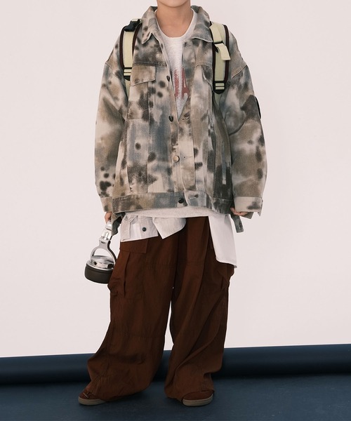 aimoha(アイモハ)の「【aimoha-KIDS-】タイダイデニムジャケット(デニムジャケット・キッズ・チョコ・110/120/130/140/150/160)」の5枚目の写真