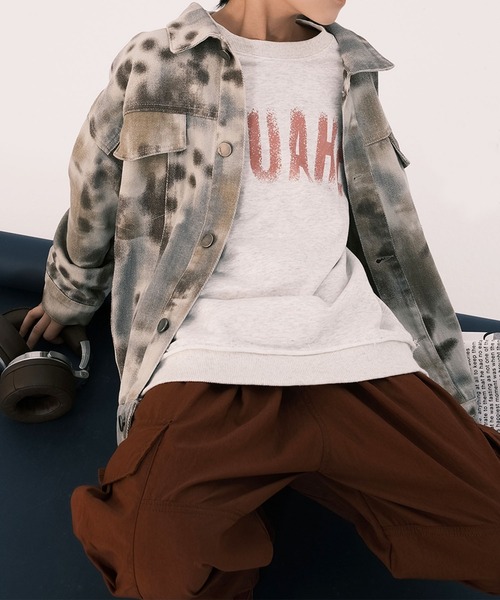 aimoha(アイモハ)の「【aimoha-KIDS-】タイダイデニムジャケット(デニムジャケット・キッズ・チョコ・110/120/130/140/150/160)」の7枚目の写真