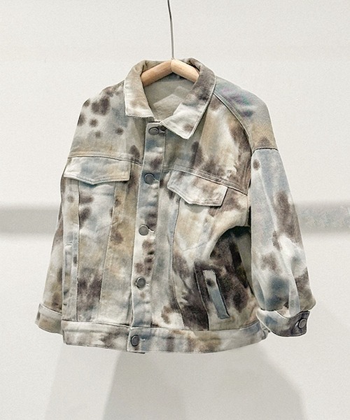 aimoha(アイモハ)の「【aimoha-KIDS-】タイダイデニムジャケット(デニムジャケット・キッズ・チョコ・110/120/130/140/150/160)」の8枚目の写真