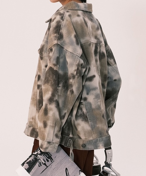 aimoha(アイモハ)の「【aimoha-KIDS-】タイダイデニムジャケット(デニムジャケット・キッズ・チョコ・110/120/130/140/150/160)」の11枚目の写真