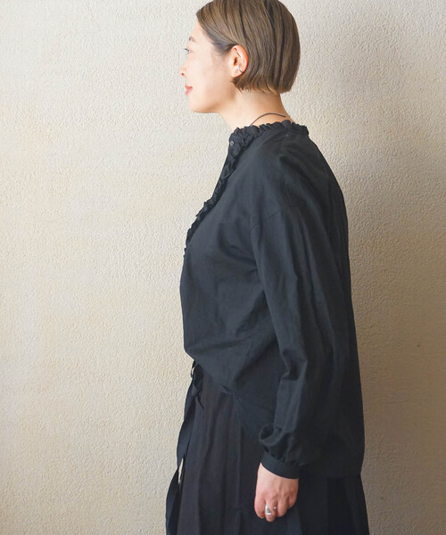 JOURNAL STANDARD LUXE(ジャーナルスタンダード ラックス)の「《追加》CLワッシャー フリルブラウス(シャツ/ブラウス・レディース・ホワイト/ブラック・FREE)」の13枚目の写真