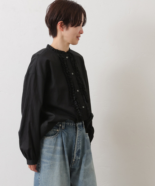JOURNAL STANDARD LUXE(ジャーナルスタンダード ラックス)の「《追加》CLワッシャー フリルブラウス(シャツ/ブラウス・レディース・ホワイト/ブラック・FREE)」の10枚目の写真