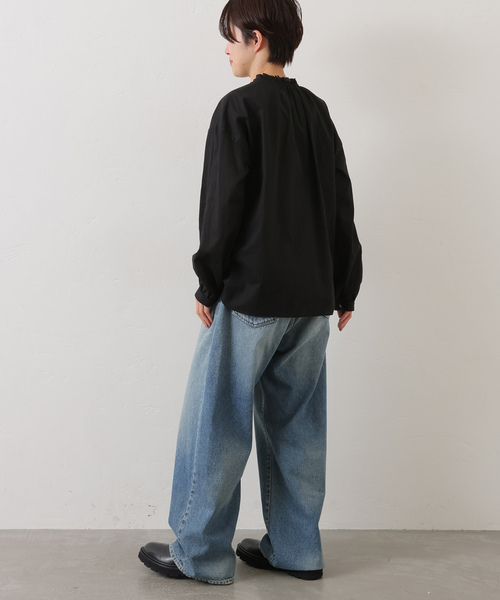 JOURNAL STANDARD LUXE(ジャーナルスタンダード ラックス)の「《追加》CLワッシャー フリルブラウス(シャツ/ブラウス・レディース・ホワイト/ブラック・FREE)」の7枚目の写真
