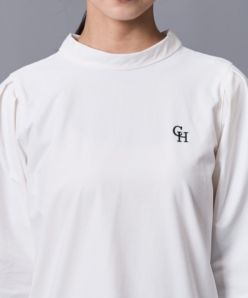 CHIC STYLE（シックスタイル）の「バックリボンプチハイネックプルオーバー＜大きいサイズ有＞シックスタイルゴルフ（Tシャツ/カットソー・レディース・ブラック/オフホワイト・5L/4L/3L/LL/L/M）」の14枚目の写真