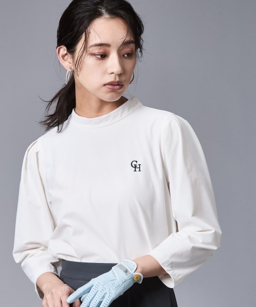 CHIC STYLE（シックスタイル）の「バックリボンプチハイネックプルオーバー＜大きいサイズ有＞シックスタイルゴルフ（Tシャツ/カットソー・レディース・ブラック/オフホワイト・5L/4L/3L/LL/L/M）」の22枚目の写真