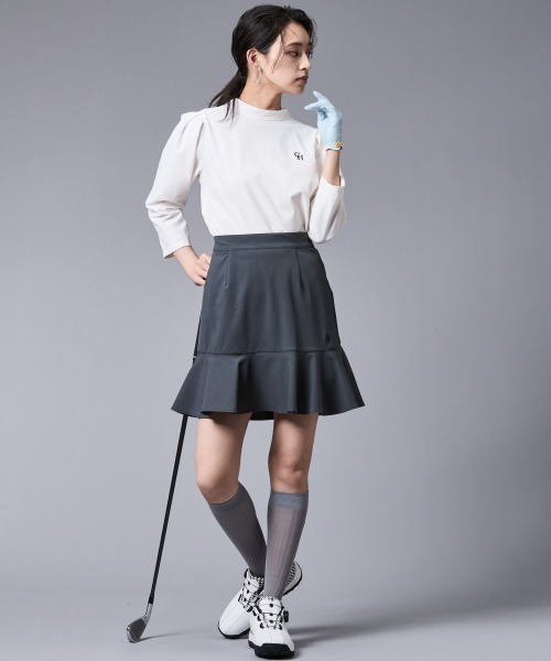 CHIC STYLE（シックスタイル）の「バックリボンプチハイネックプルオーバー＜大きいサイズ有＞シックスタイルゴルフ（Tシャツ/カットソー・レディース・ブラック/オフホワイト・5L/4L/3L/LL/L/M）」の7枚目の写真