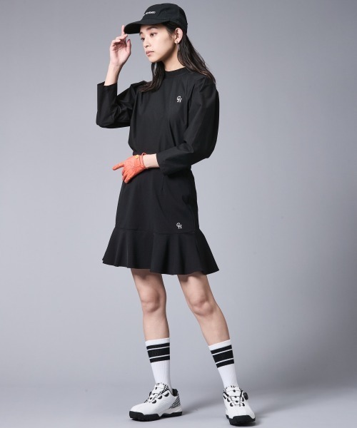 CHIC STYLE（シックスタイル）の「バックリボンプチハイネックプルオーバー＜大きいサイズ有＞シックスタイルゴルフ（Tシャツ/カットソー・レディース・ブラック/オフホワイト・5L/4L/3L/LL/L/M）」の10枚目の写真