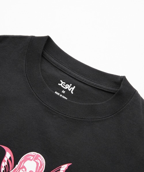 X-girl(エックスガール)の「FAIRY FACE S/S TEE(Tシャツ/カットソー・レディース・ホワイト/ブラック/ベージュ・M/L/S)」の7枚目の写真