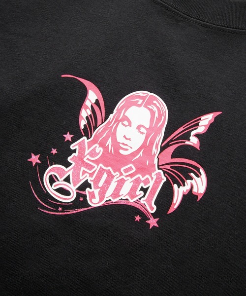 X-girl(エックスガール)の「FAIRY FACE S/S TEE(Tシャツ/カットソー・レディース・ホワイト/ブラック/ベージュ・M/L/S)」の8枚目の写真
