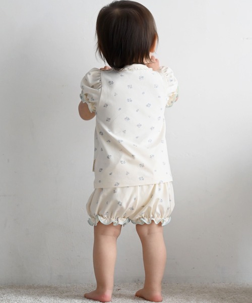 PUPPAPUPO（プッパプーポ）の「セットアップ パフスリーブ 半袖 Tシャツ ショートパンツ フライス（Tシャツ/カットソー・キッズ・アイボリー/ベビーピンク・70/80/90/100/110）」の8枚目の写真