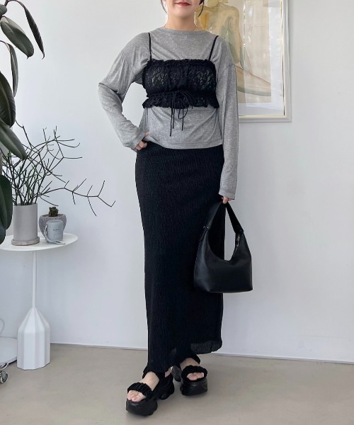 mysty woman（ミスティウーマン）の「ラメカットスカート  329057（スカート・レディース・ブラック/シルバー・FREE）」の16枚目の写真