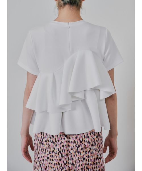 DOLLUPOOPS(ドールアップウップス)の「アシメフリルティアードトップス(Tシャツ/カットソー・レディース・オフホワイト/チャコールグレー・38)」の20枚目の写真