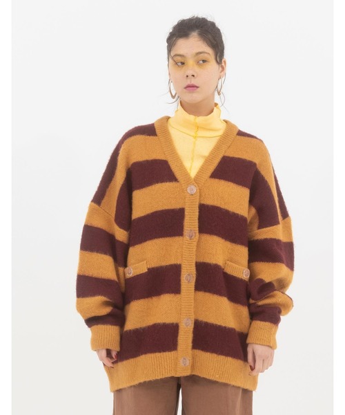Little sunny bite(リトルサニーバイト)の「【RS】【little sunny bite】Stripe knit cardigan(カーディガン/ボレロ・レディース・ブラウン・SMALL)」の1枚目の写真