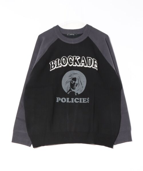 Bling Leads(ブリングリーズ)の「【RS】【Bling Leads】ラグランプリント刺繍クルー/N(Tシャツ/カットソー・メンズ・アイボリー/ブラック/チャコールグレー/ブラウン・FREE)」の1枚目の写真