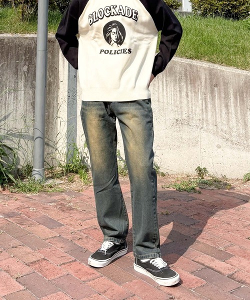 Bling Leads(ブリングリーズ)の「【RS】【Bling Leads】ラグランプリント刺繍クルー/N(Tシャツ/カットソー・メンズ・アイボリー/ブラック/チャコールグレー/ブラウン・FREE)」の5枚目の写真