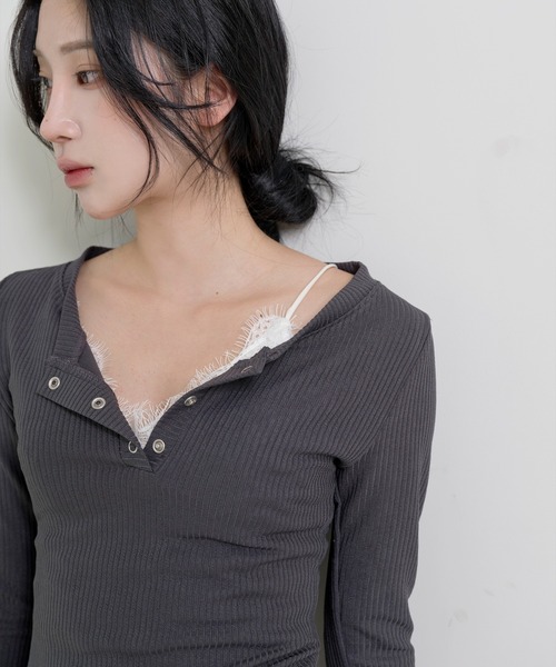 FOLLOWIN（フォロウィン）の「[FLW MADE]リブスナップスリムカットソー＆カーゴポケットハーフホットパンツセットアップ（Tシャツ/カットソー・レディース・グレー/ブラック/ベージュ系その他・FREE）」の21枚目の写真