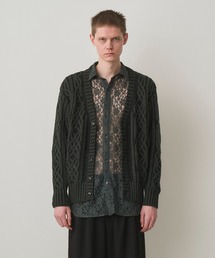 DUAL-TONE CABLE CARDIGAN