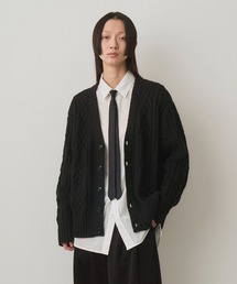 DUAL-TONE CABLE CARDIGAN