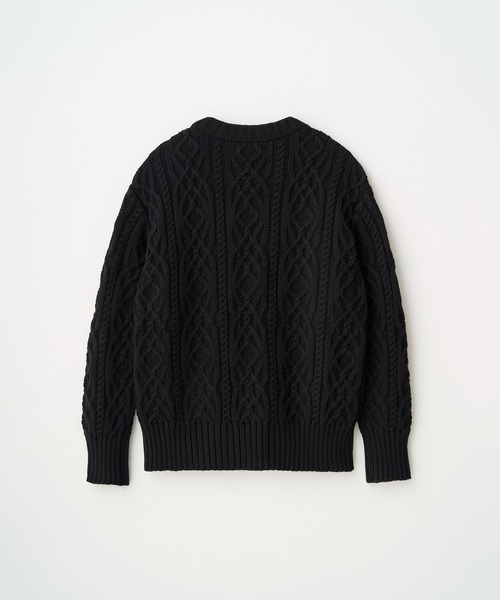 Juha(ユハ)の「DUAL-TONE CABLE CARDIGAN(カーディガン/ボレロ・メンズ・ブラック/グリーン/ベージュ・3/4)」の7枚目の写真
