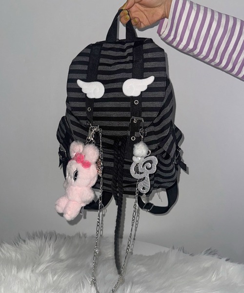 MEMECLE（メメクル）の「【 MEMECLE / メメクル 】ストライプ ベルト バックパック（バックパック/リュック・レディース・ブラウン/ブラック・FREE）」の13枚目の写真