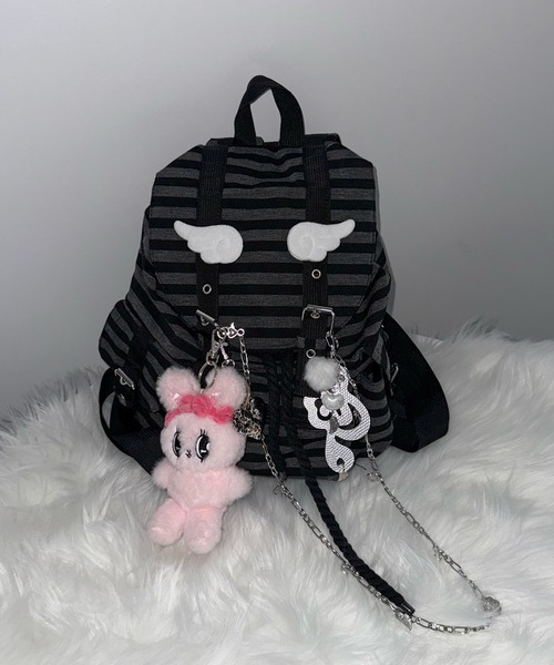 MEMECLE（メメクル）の「【 MEMECLE / メメクル 】ストライプ ベルト バックパック（バックパック/リュック・レディース・ブラウン/ブラック・FREE）」の12枚目の写真