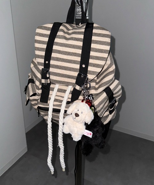 MEMECLE（メメクル）の「【 MEMECLE / メメクル 】ストライプ ベルト バックパック（バックパック/リュック・レディース・ブラウン/ブラック・FREE）」の19枚目の写真