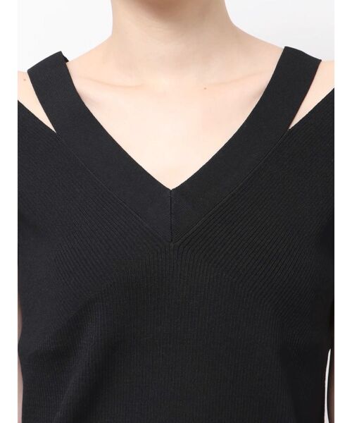LAGUNAMOON(ラグナムーン)の「ダブルVネックニットプルオーバー(ニット/セーター・レディース・ブラック/アイボリー/ライトグリーン・FREE)」の8枚目の写真