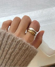 Forcement（フォースメント）の「サイズ調整可能なシンプルウェーブリング（リング）」