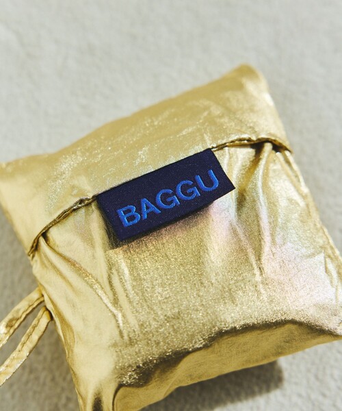 BAGGU（バグー）の「BAGGU/バグゥ BABY BAGGU メタリック ナイロン ベイビーバグゥメタリック（エコバッグ/サブバッグ・メンズ・ゴールド/シルバー・ONE SIZE）」の19枚目の写真