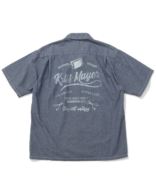 KRIFF MAYER（クリフメイヤー）の「シャンブレー開襟シャツ（シャツ/ブラウス・メンズ・ライトブルー/ダークブルー・X-LARGE/LARGE/MEDIUM）」の16枚目の写真