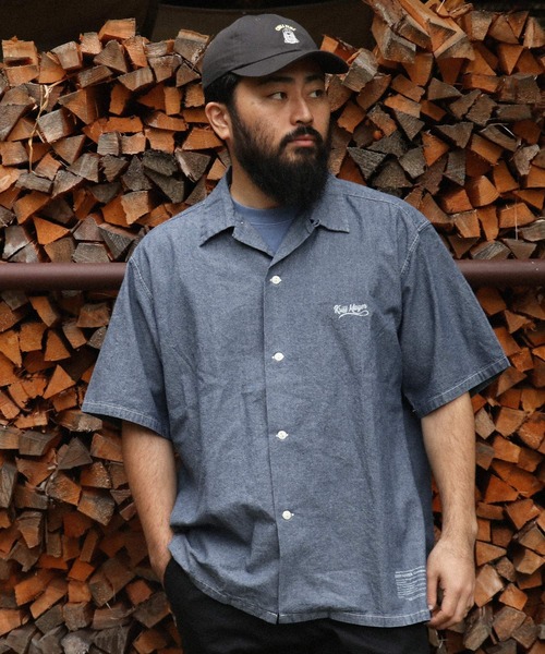 KRIFF MAYER（クリフメイヤー）の「シャンブレー開襟シャツ（シャツ/ブラウス・メンズ・ライトブルー/ダークブルー・X-LARGE/LARGE/MEDIUM）」の8枚目の写真